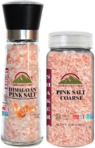 Himalayan Chef Pink Salt Grinder and Shaker Set, 2 Piece
