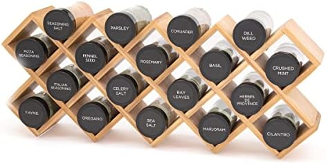 Kamenstein Criss Cross 18 Jar Bamboo Spice Rack with Spices Included