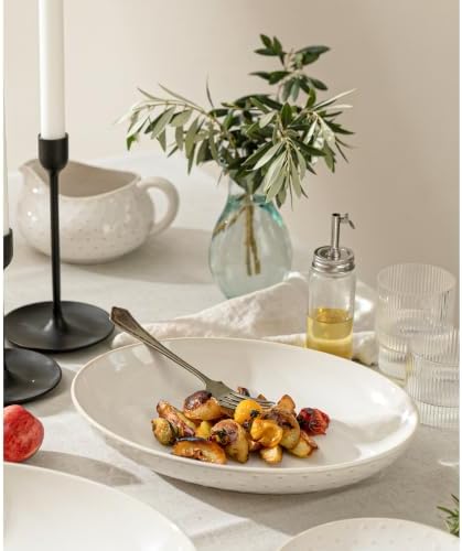 Ceramic Serving Bowls Set of 2, Serving Platters for Entertaining, Diamond