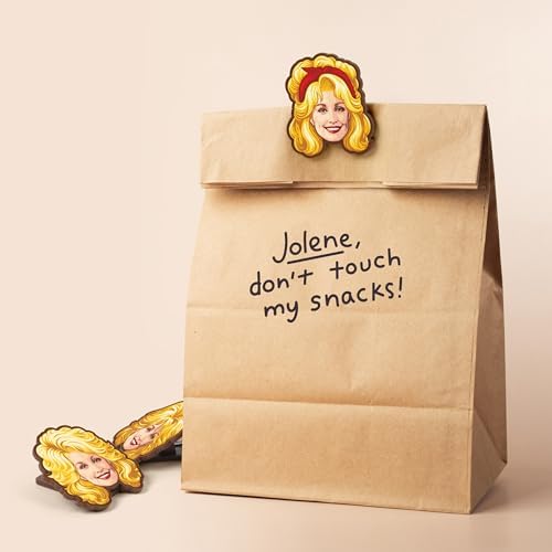 Dolly Parton Bag Clips, Set of 4, BPA-Free Plastic