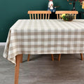 Gingham Table Cloth for Rectangle Tables Beige Checkered Plaid