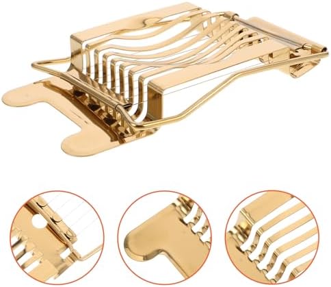 Golden Stainless Steel Egg Slicer with Non Slip Grip for Breakfast