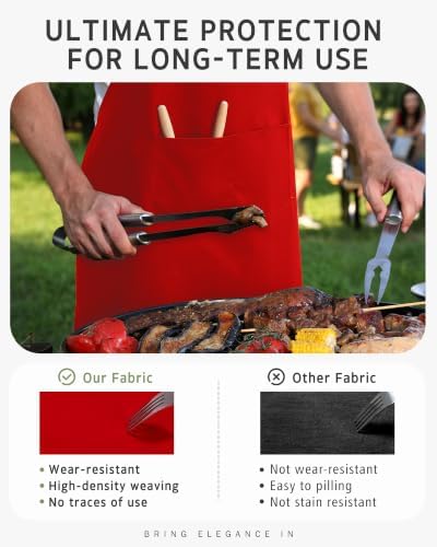 Syntus Chef Apron for Men Women with Pockets, Thick Grilling BBQ Apron