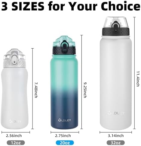 Oldley Insulated Water Bottle 20oz for Adults Kids Stainless Steel
