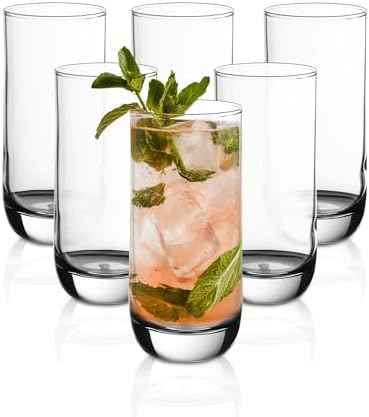 Vikko Drinking Glasses, 12 Oz Drinking Glasses Set of 6, Crystal Clear