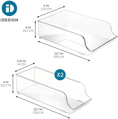 iDesign Water Bottle Organizer and Soda Can Dispenser for Refrigerator