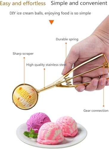 Cookie Scoop Set of 3 - Stainless Steel Ice Cream Scooper with
