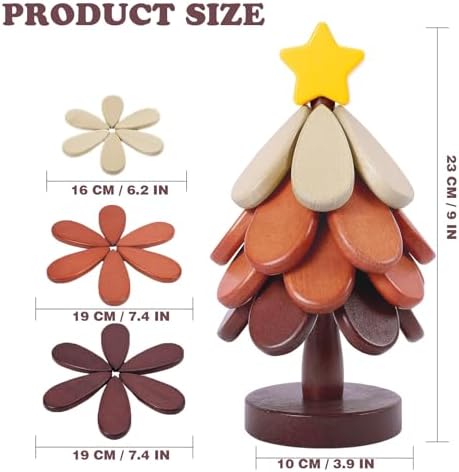 Wooden Trivets for Hot Dishes, Christmas Tree Shape Trivet Set of 4