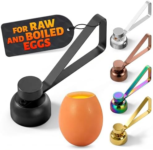Egg Cracker Tool for Raw Eggs, Pull-and-Release Topper (Black)