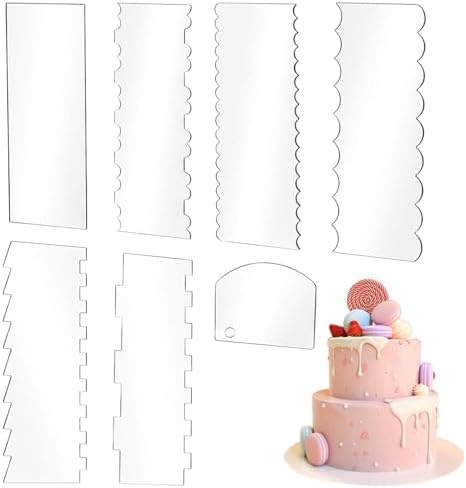SenseYo 7-Piece Acrylic Cake Scraper, 9.5 Inch