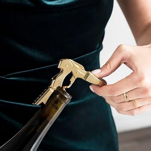 Viski 24k Gold Plated Signature Double Hinged Waiter's Corkscrew Wine