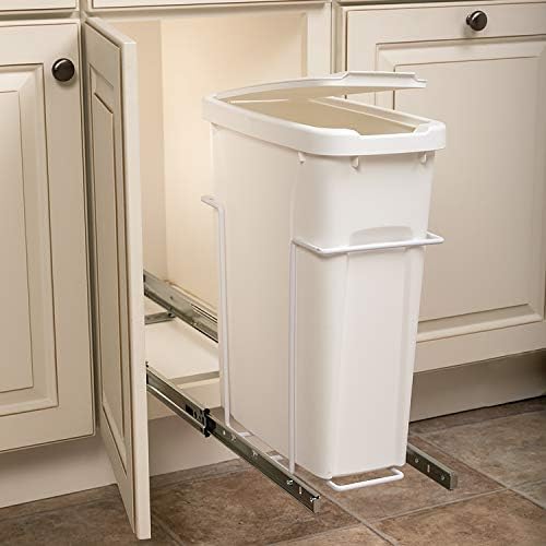 Knape & Vogt SBM9-1-20WH 20qt Pull-Out Trash Can
