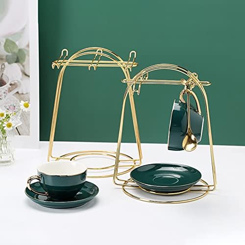 EUBUY Tea Cups Holder, Gold Metal Coffee Cup Tea Cups Rack