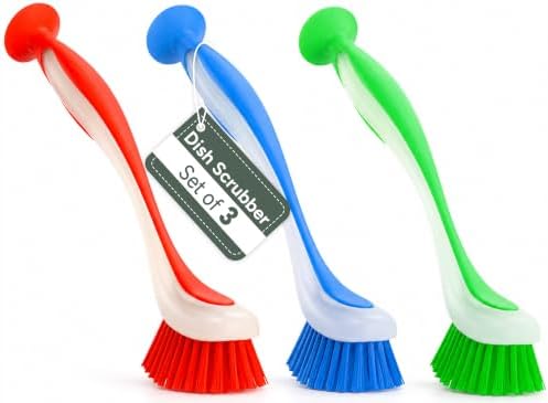 Zuvo Dish Brush Set of 3 with Suction Cup