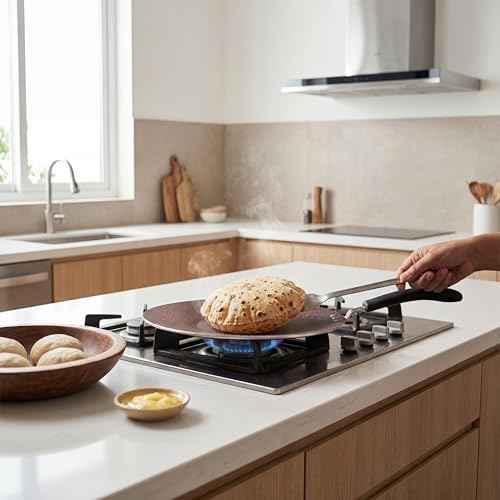 12-Inch Nonstick Induction Tawa Pan with Gently Recessed Center for