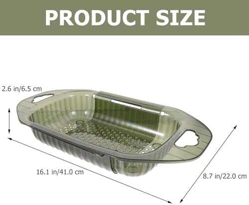Expandable over Sink Colander Basket, PET Drain Strainer for Pasta