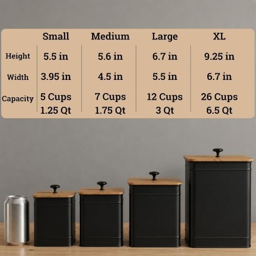 Kitchen Canisters, Set of 4, with Chalkboard Labels