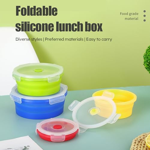 RoseFlower 4PCS Collapsible Bowl Sets, Portable Round Silicone