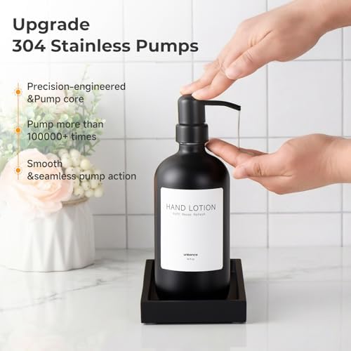 Glass Kitch Soap Dispenser Set,Matte Black