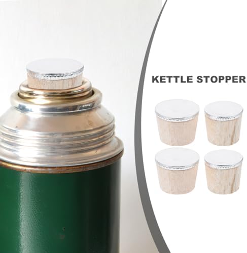 Wooden Kettle Cork Stopper Set 4 pack Large and Small