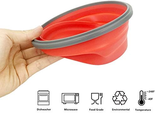CCyanzi 1200ml Collapsible Camping Bowl Silicone Food Storage