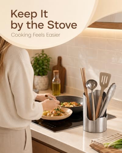 Thickened Stainless Steel Countertop Organizer Kitchen Utensil Holder,1Pcs