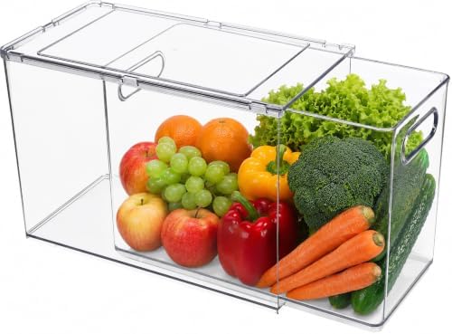 9.5QT Refrigerator Organizer Fridge Storage Bin with Pull-out Drawer