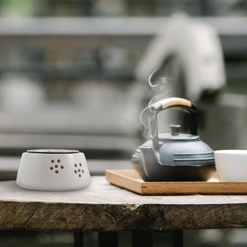 Ceramic Tea Warmer Candle Stand Heater for Teapot, White