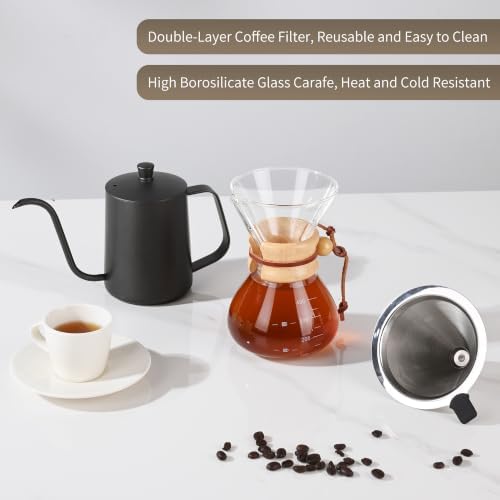 Coffee Pour Over Set with Dripper and Kettle