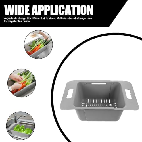 Expandable Plastic Sink Colander Basket for Produce and Cutlery