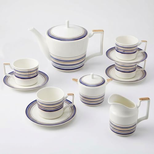 Vintage Tea Sets for Adults, Porcelain Complete Tea Sets - Golden&Blue