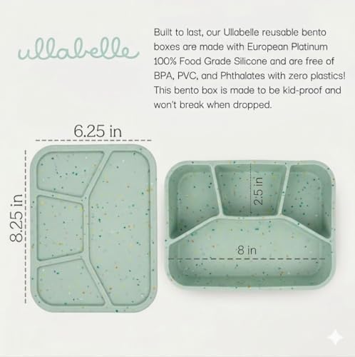 Silicone Bento Lunch Box, Green