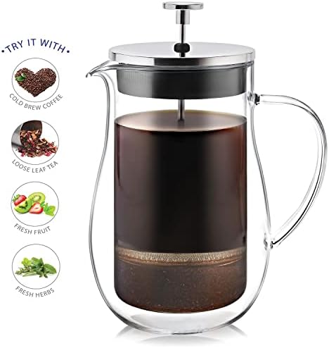 Teabloom Glass French Press, 27 oz