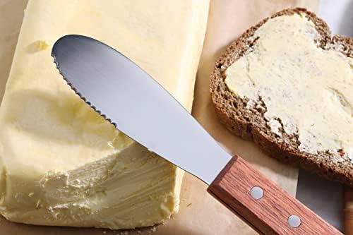 New Star Foodservice 43006 Wood Handle Butter Spreader, 7.5-Inch