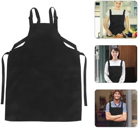 Adjustable Women Kitchen Apron with Spacious Front Pocket Cross Back