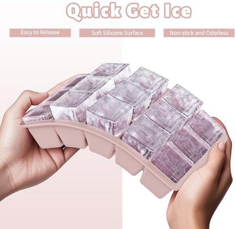 Silicone Ice Cube Tray 3 Pack - EASY RELEASE ice cube tray with lid