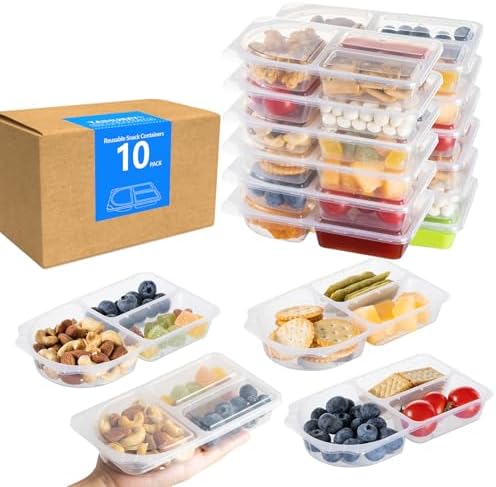 TAIHUIMY 9oz Reusable Snack Containers with Lids for Kid, New 3