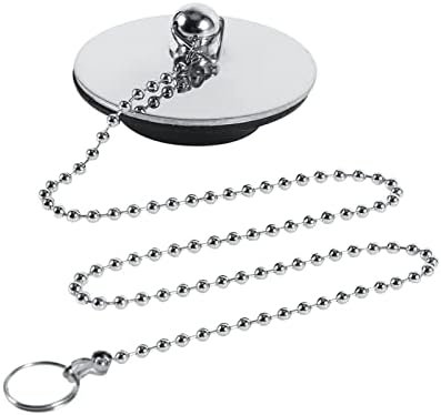 Bathtub Stopper with Chain, Chrome Kitchen Universal Sink Drain Plug