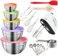 7-Speed Electric Hand Mixer with 5 Mixing Bowls