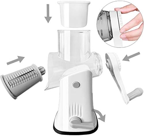 5-in-1 Rotary Cheese Grater Shredder, White