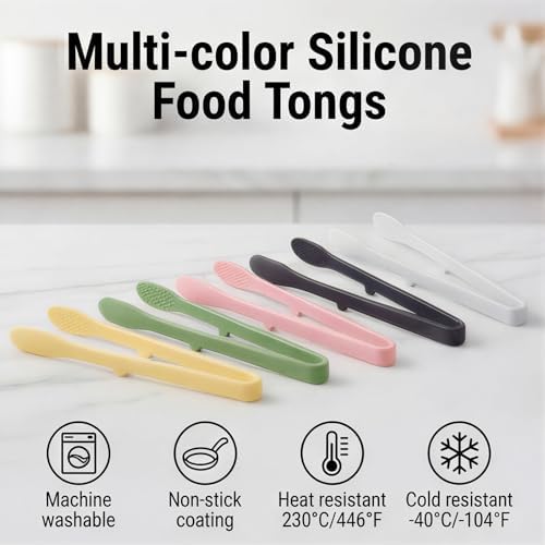 uxcell Silicone Tongs, 2-Pack, Gray