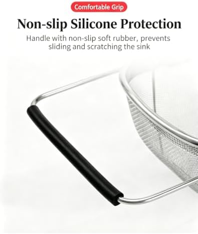 Expandable Stainless Steel Over-the-Sink Colander Basket, Telescopic
