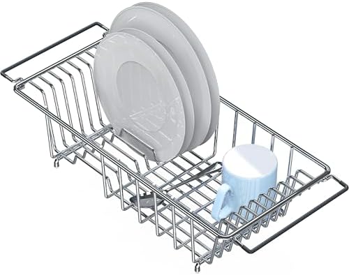 Simple Houseware Stainless Over Sink Counter Top Dish Drainer Drying