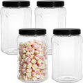 Okllen 4 Pack 70 FL Oz Half Gallon Plastic Jars with Lids, Empty