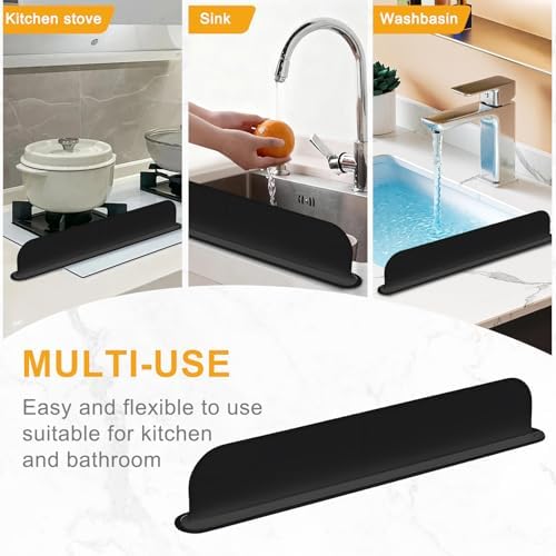 Reusable Silicone Kitchen Sink Splash Guard 49Cm Water Barrier For