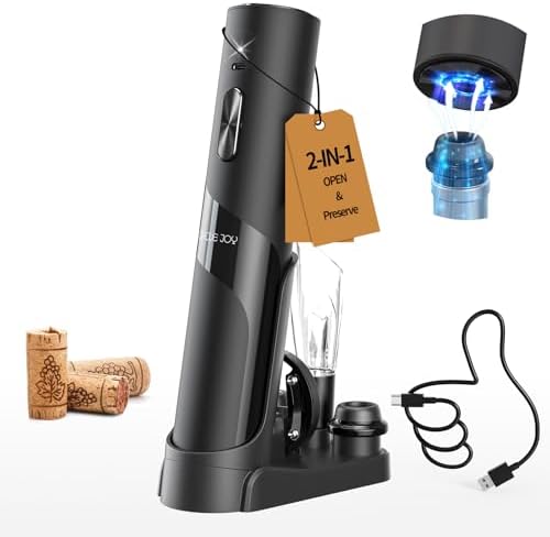 CIRCLE JOY Electric Wine Opener Rechargeable, 7-in-1 Automatic Wine