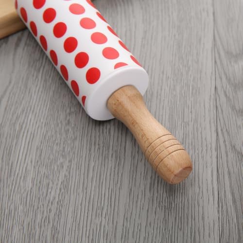 2pcs Silicone Dough Rolling Pin Nonstick Baking Roller for Home Bakers