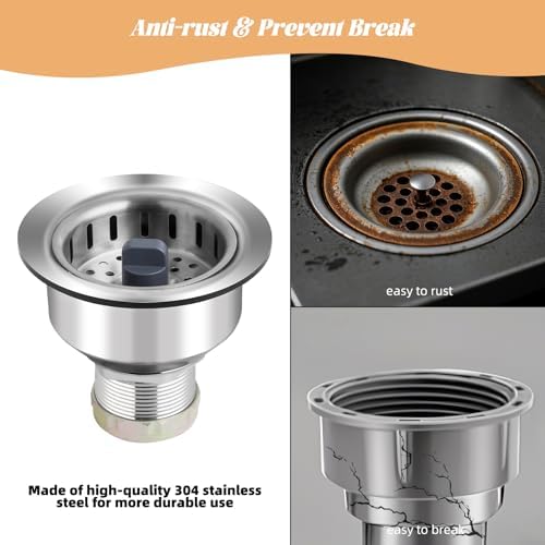 Kitchen Sink Drain Strainer Compatible with Moen, 3-1/2 Inch