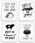 Miracu Funny Kitchen Towels Sets of 4, Flour Sack Dish Towels Kitchen