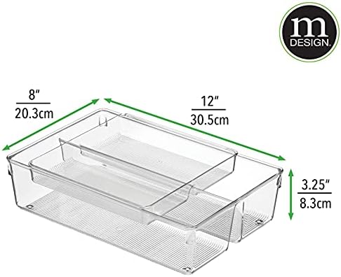 mDesign Plastic Stackable Kitchen Storage Drawer Organizer Bin with
